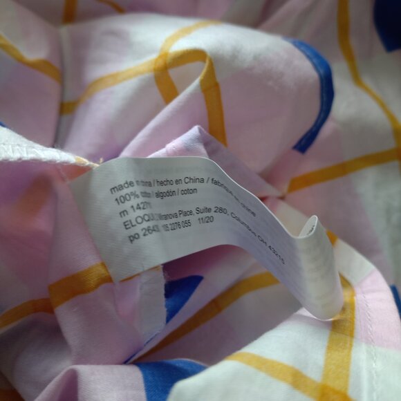 ELOQUII Women's Size 18 Short Puff Flutter Sleeve Pullover Blouse Geometric NEW - Picture 4 of 8